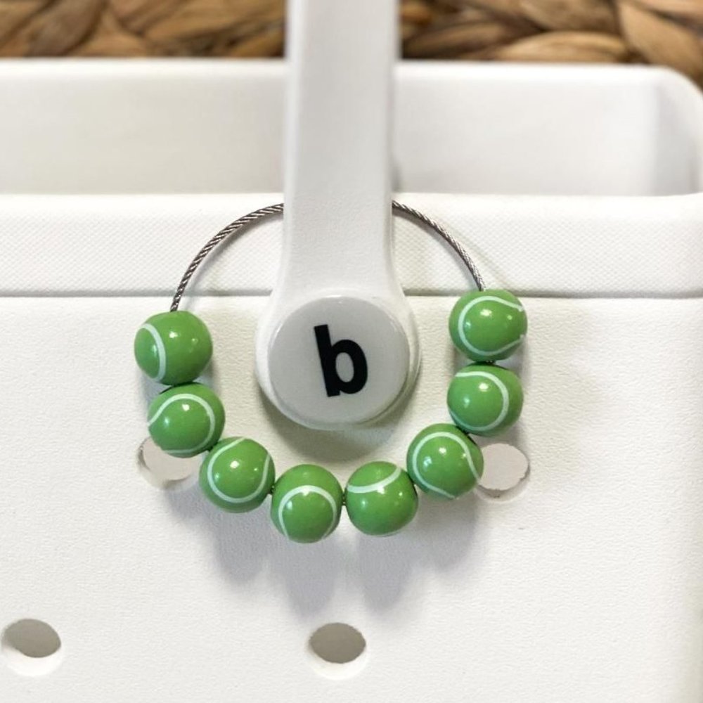 Tennis Beaded Sports Bogg Bag Charm Keychain